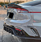 Kia Stinger 2017-2023 гг. Накладка на Задний Бампер (2017-2020, Карбон) фото 3