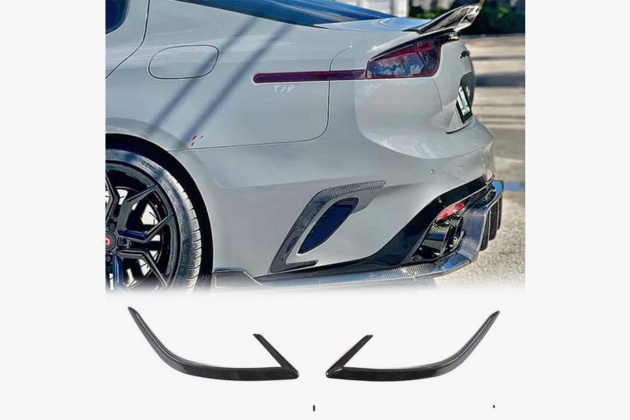 Kia Stinger 2017-2023 гг. Накладка на Задний Бампер (2017-2020, Карбон) Image