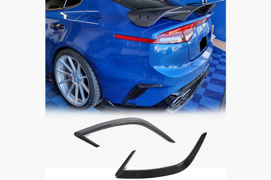 Kia Stinger 2017-2023 гг. Накладка на Задний Бампер (2017-2020, Карбон) Фото 2