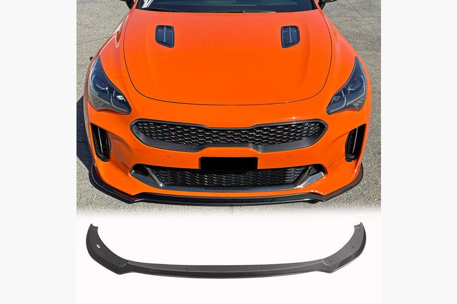 Kia Stinger 2017-2023 гг. Передний Бампер Лип Спойлер (Карбон) Image