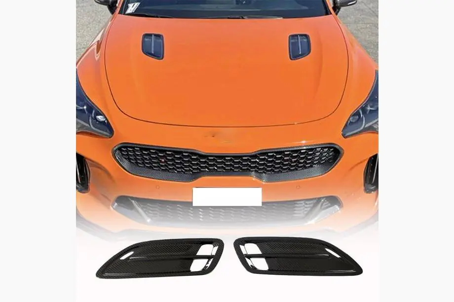 Kia Stinger 2017-2023 гг. Накладки на капот (карбон) Image