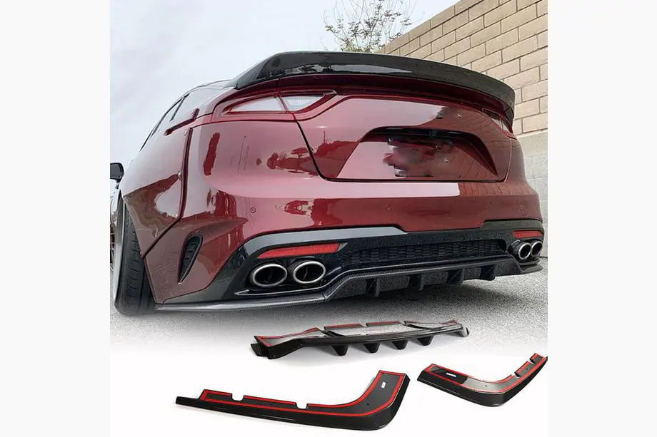 Kia Stinger 2017-2023 гг. Диффузор Заднего Бампера (Карбон) Image