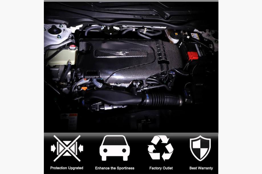 Honda Civic Sedan X 2016-2021 гг. Крышка двигателя (Карбон) Фото 2