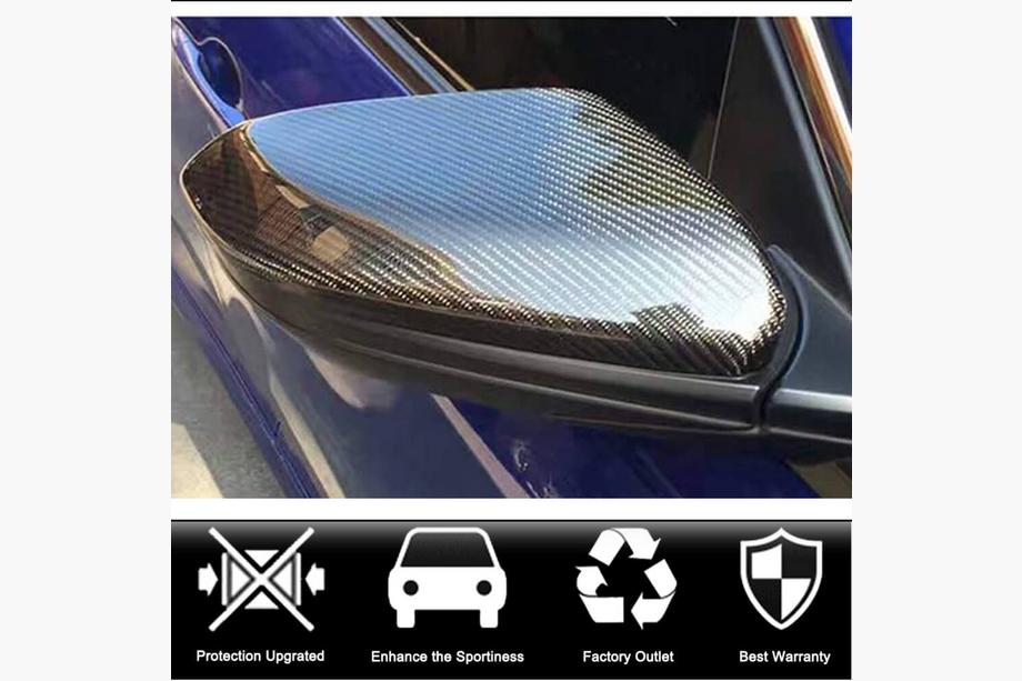 Honda Civic Sedan X 2016-2021 гг. Накладки на Зеркала V3 (Карбон) Фото 2