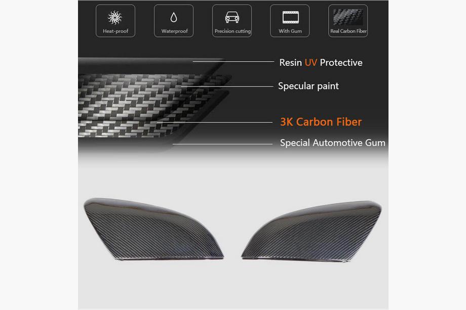 Honda Civic Sedan X 2016-2021 гг. Накладки на Зеркала V3 (Карбон) Фото 3