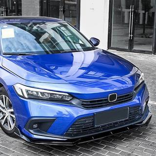Накладка на передний бампер Lip V1 (Пластик) Honda Civic Sedan 2021- гг. фото 2