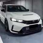 Honda Civic HB 2021- гг. Накладка на передний бампер Lip V2 (Карбон) фото 3