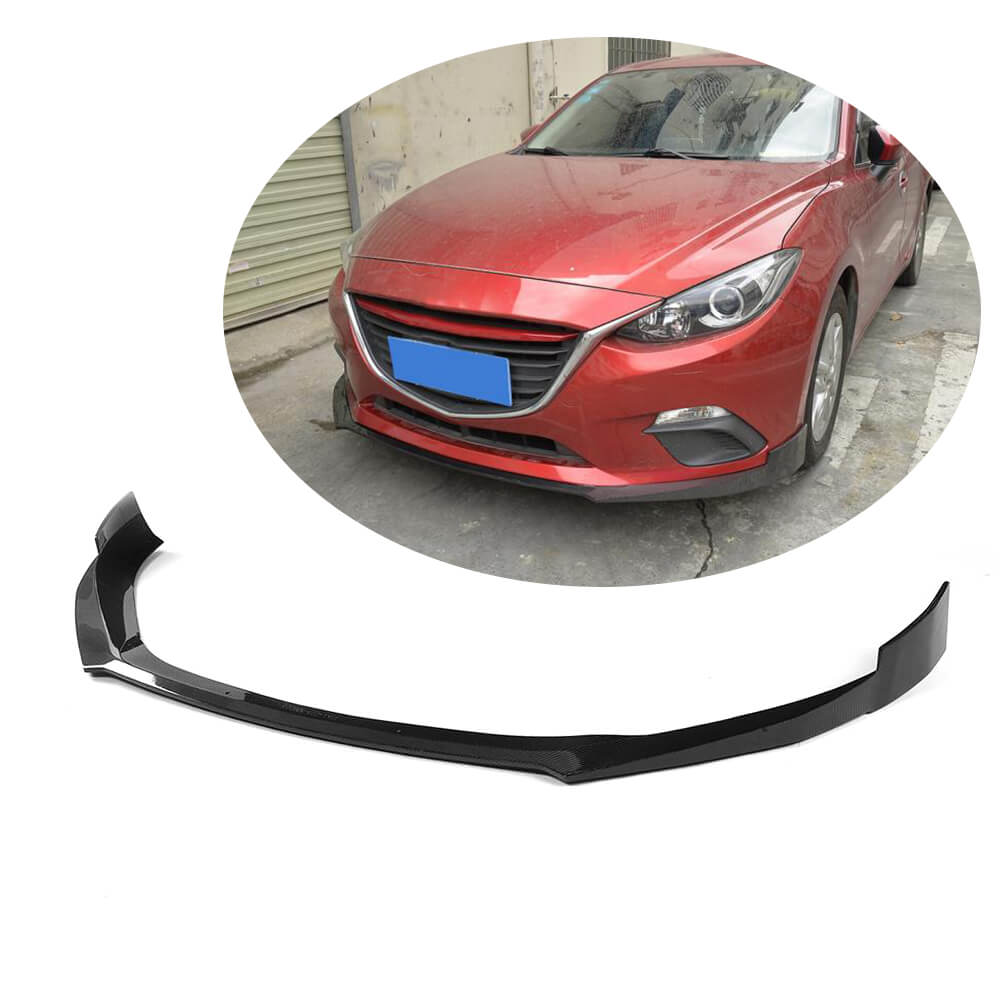 Накладка на передній бампер Lip (2014-2016, Карбон) для Mazda 3 рр