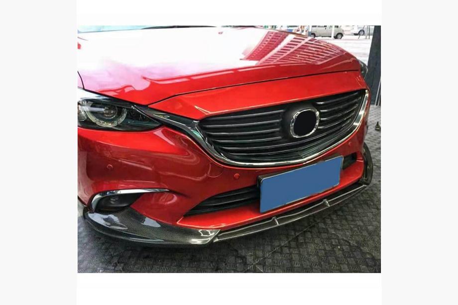 Mazda 6 2012-2024 гг. Передняя губа на бампер V1 (2017-2019, Карбон) Фото 2