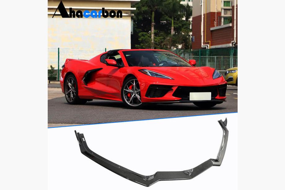 Chevrolet Corvette C8 2019- гг. Накладка На Передний Бампер Lip (2019-2022, Карбон) Фото 2