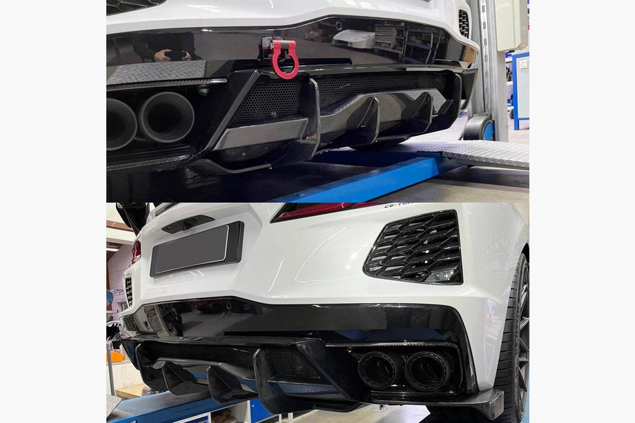 Chevrolet Corvette C8 2019- гг. Задний диффузор V2 (2019-2022, Карбон) Фото 3