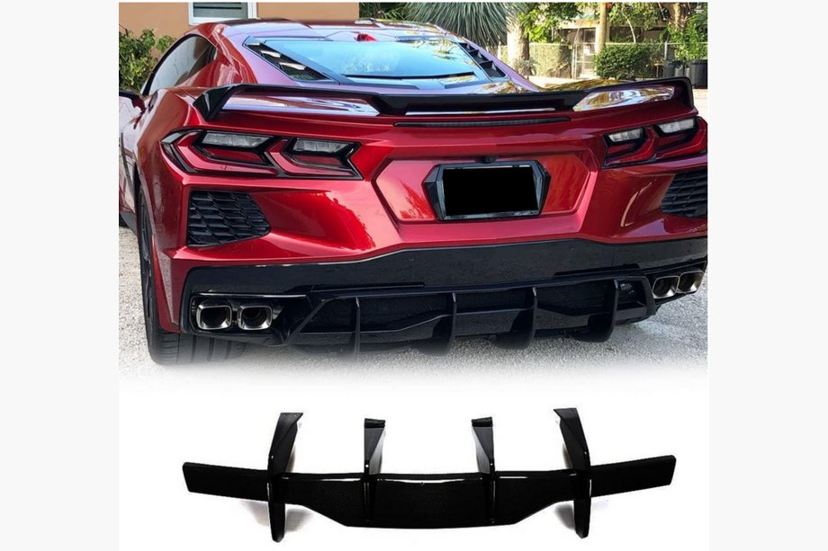 Chevrolet Corvette C8 2019- гг. Задний диффузор V2 (2019-2022, Карбон) Фото 7