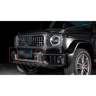 Комплект накладок на передний и задний бампер (для G63 AMG, карбон) фото 1