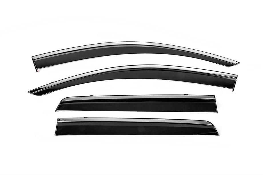 Dodge Journey 2008-2020 гг. Ветровики с хромированным молдингом Niken Luxury (4 шт) Фото 1