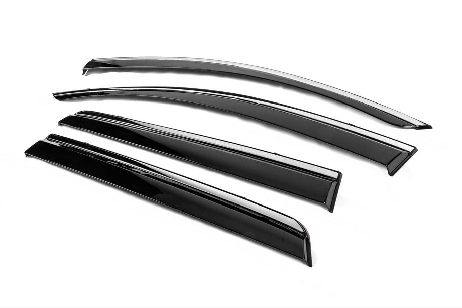 Dodge Journey 2008-2020 гг. Ветровики с хромированным молдингом Niken Luxury (4 шт) Фото 2