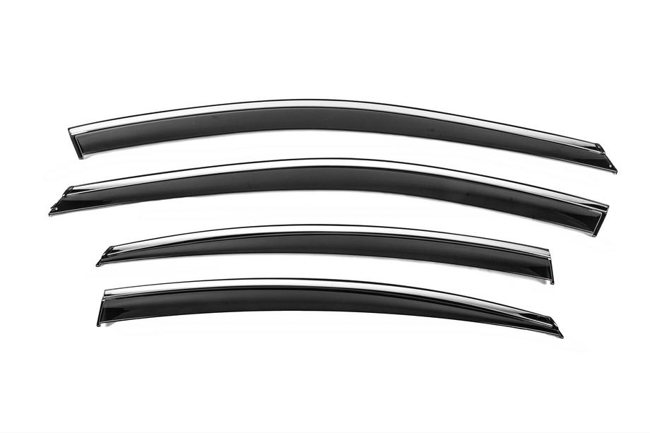 Ветровики с хромированным молдингом Niken Luxury (4 шт) Image Ветровики с хромированным молдингом Niken Luxury (4 шт) Image