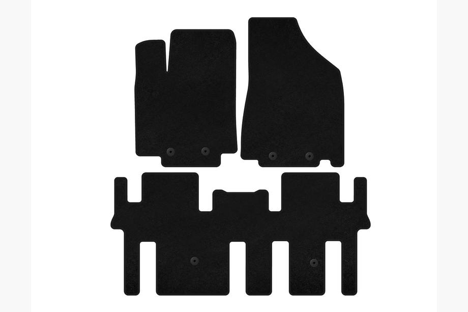 Nissan Pathfinder R52 2012-2021 гг. Текстильные коврики Deluxe (2 ряда, Черный) Фото 1