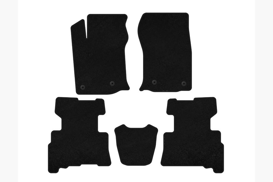 Toyota 4Runner 2009-2024 гг. Текстильные коврики Deluxe (2 ряда, 2014-2024, 7-местный, черный) Фото 1