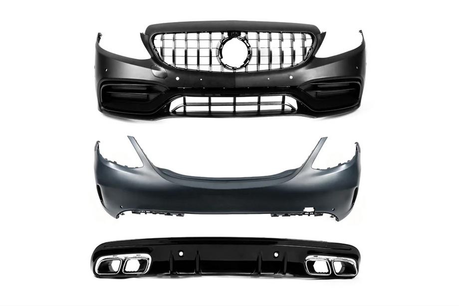 Mercedes C-сlass W205 2014-2021 гг. Комплект обвеса с полным задним бампером (AMG C63-designs 2018-2021) Image
