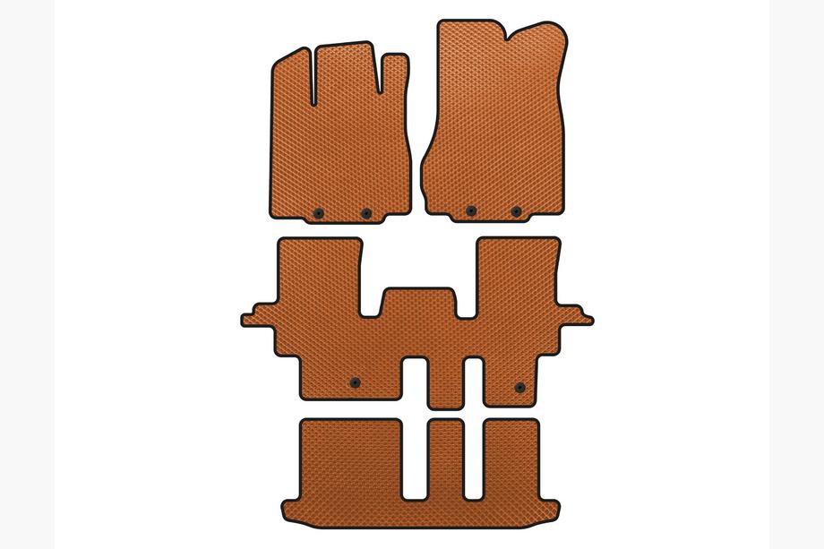 Infiniti QX60 2016-2021 гг. Коврики EVA (3 ряда, Оранжевые) Image