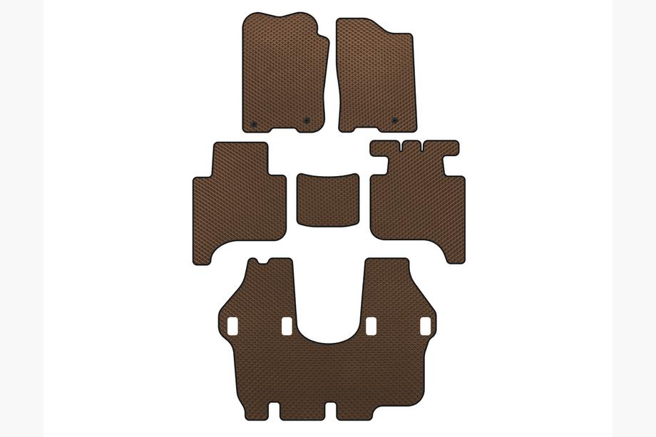 Infiniti QX56 2004-2010 гг. Коврики EVA (3 ряда, 2004-2008, Коричневые) Image