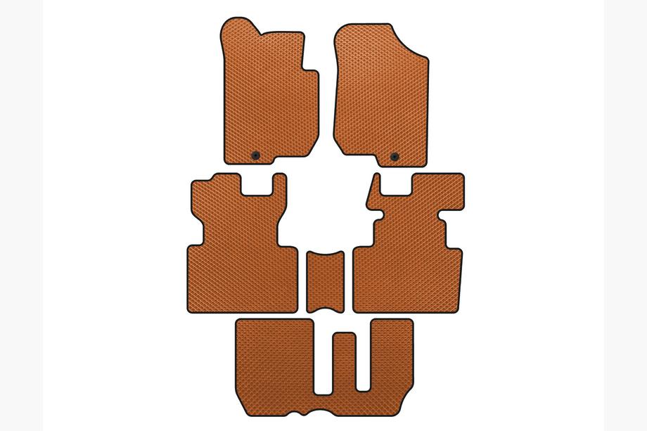 Kia Carens 1999-2012 гг. Коврики EVA (2006-2012, 3 ряда, 7-местный, Оранжевый) Image