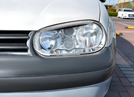 Volkswagen Golf 4 1997-2006 гг. Накладки на фары Очки V3 (2 шт., пластик) фото 1