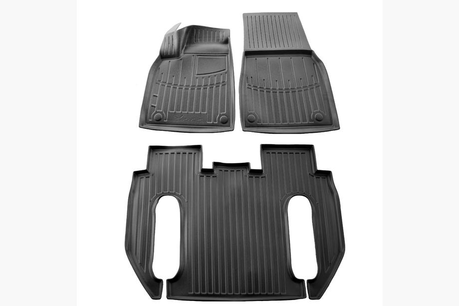 Tesla Model X 2015- гг. Резиновые Коврики Stingray 3D (Для Plaid, 6-местный, 3 шт.) Image