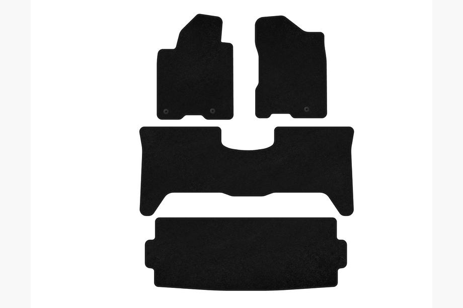 Nissan Armada 2003-2015 гг. Текстильные коврики Premium (3 ряда, 2003-2008, Черный) Image