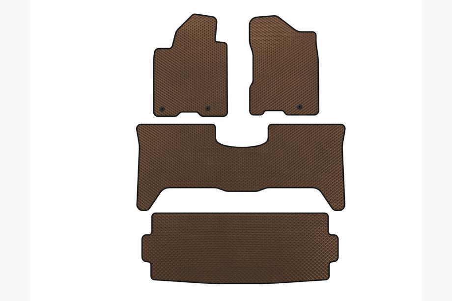 Nissan Armada 2003-2015 гг. Коврики EVA (3 ряда, 2003-2008, Коричневые) Image