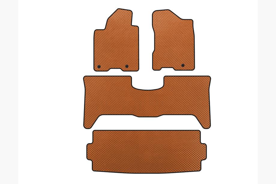 Nissan Armada 2003-2015 гг. Коврики EVA (3 ряда, 2003-2008, Оранжевые) Image
