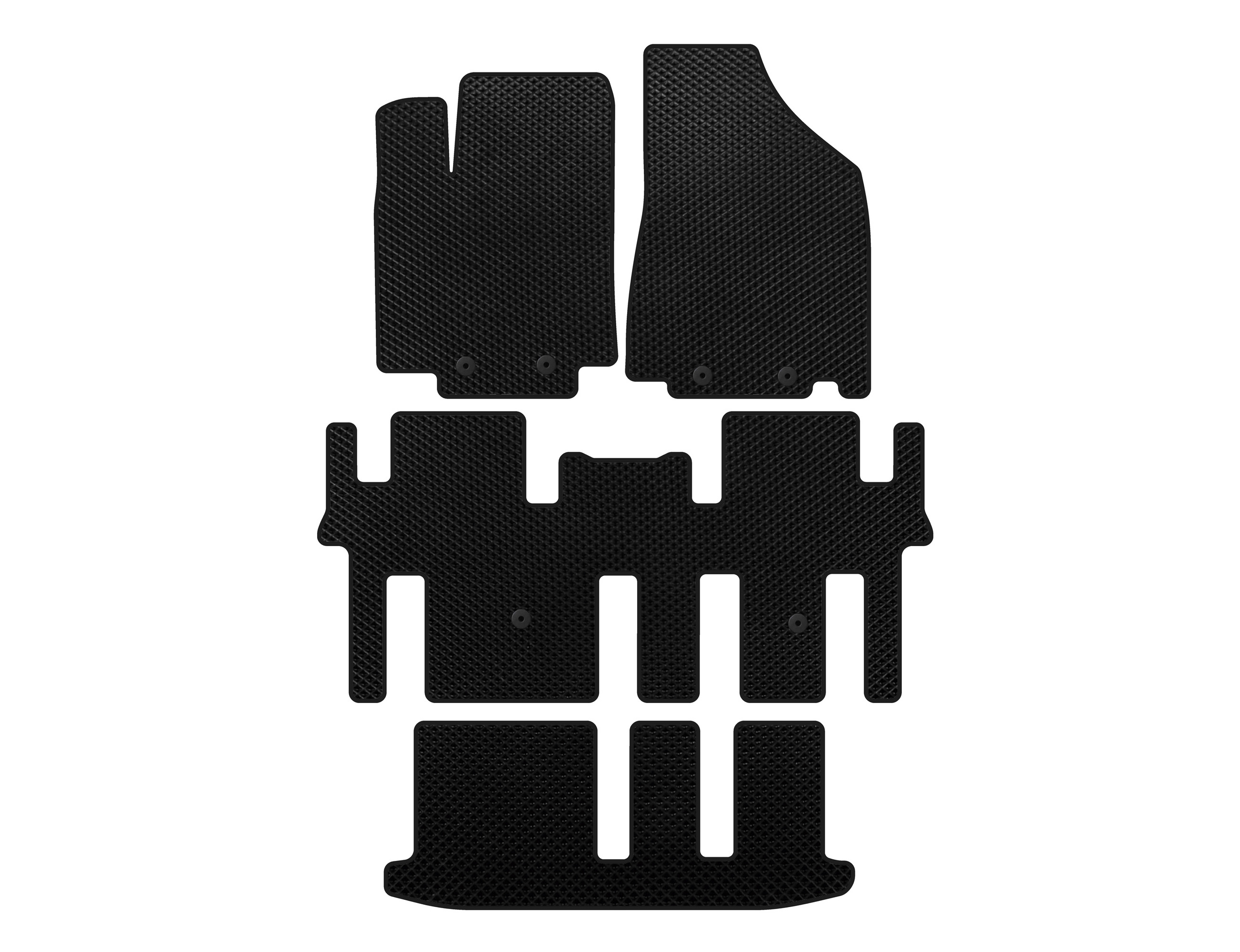 Килимки EVA (3 ряди, Чорний) для Nissan Pathfinder R52 2012-2021 рр