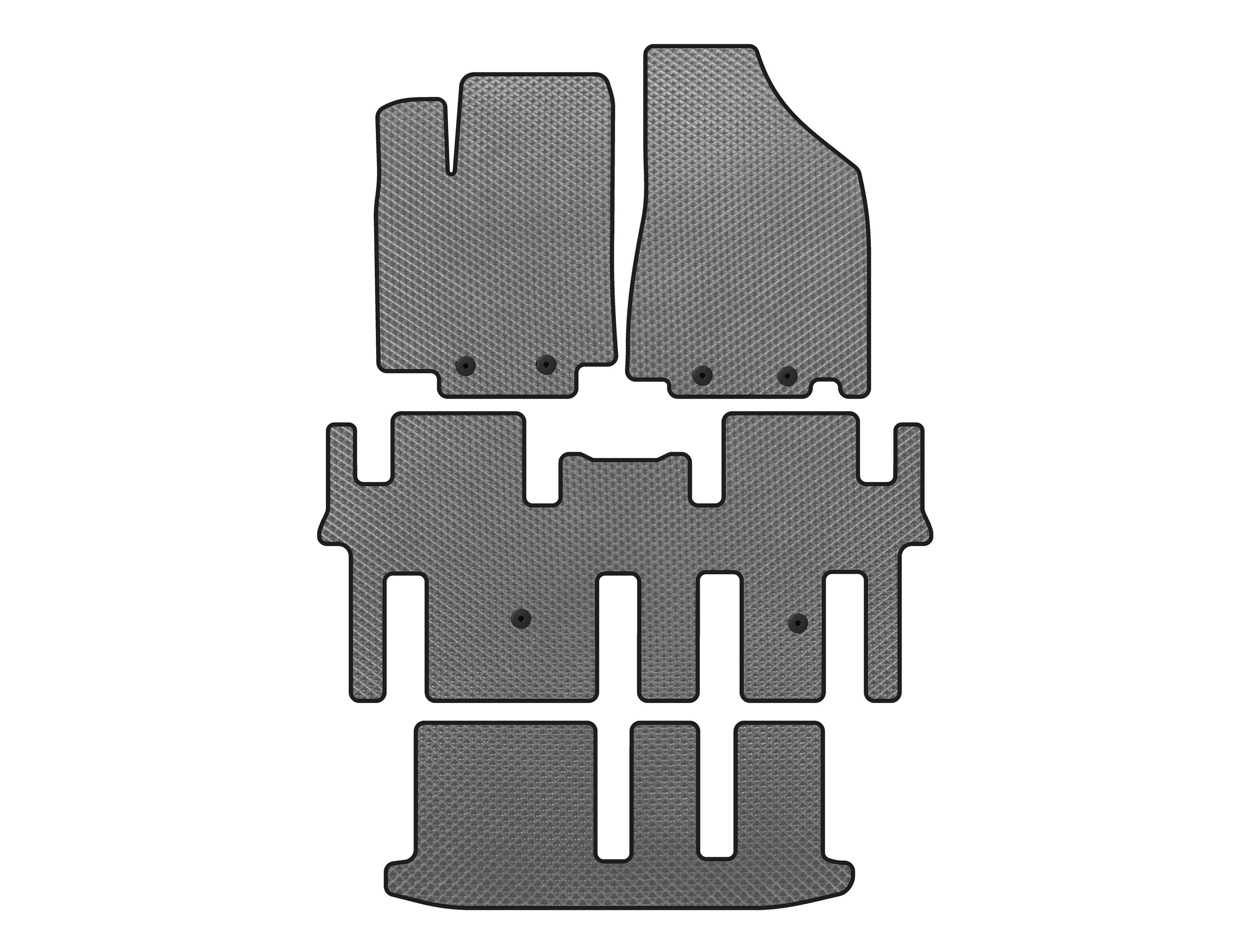 Килимки EVA (3 ряди, Сірий) для Nissan Pathfinder R52 2012-2021 рр