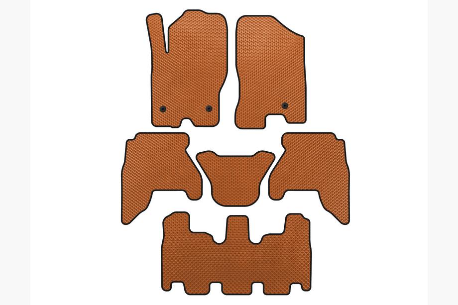 Nissan Pathfinder R51 2005-2014 гг. Коврики EVA (3 ряда, Оранжевые) Image