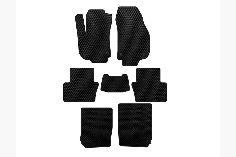 Opel Zafira B 2005-2011 гг. Коврики EVA (3 ряда, Черный) Image