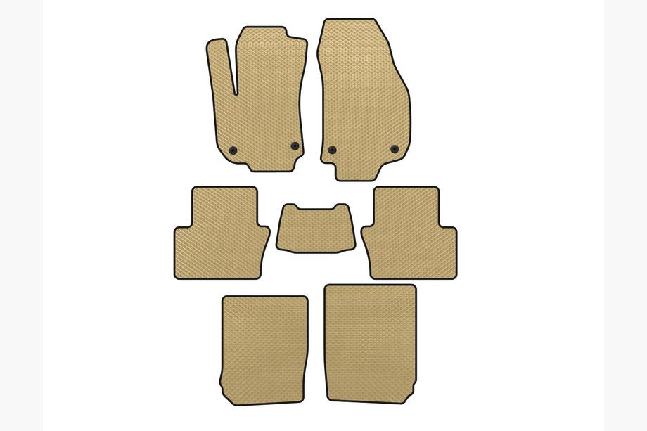 Opel Zafira B 2005-2011 гг. Коврики EVA (3 ряда, Бежевые) Image