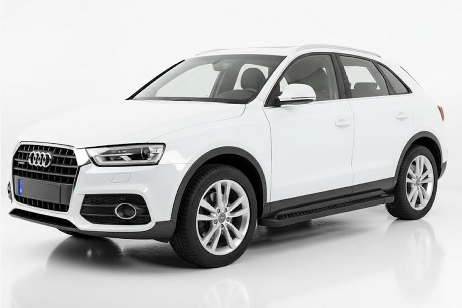 Audi Q3 2011-2019 гг. Боковые Подножки Allmond Black (2 шт., Алюминий) Image