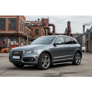 Боковые Подножки Maydos V1 (2 шт., Алюминий и Нержавейка) Audi Q5 2008-2017 гг. фото 1