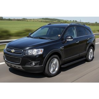 Боковые Подножки Allmond Black (2 шт., Алюминий) Chevrolet Captiva 2006-2019 гг. фото 1