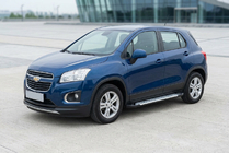Chevrolet Trax 2012-2023 гг. Боковые пороги Allmond Grey (2 шт., алюминий) фото 2