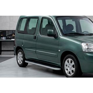Боковые Подножки Tayga Grey (2 шт., Алюминий) Peugeot Partner 1996-2008 гг. фото 1