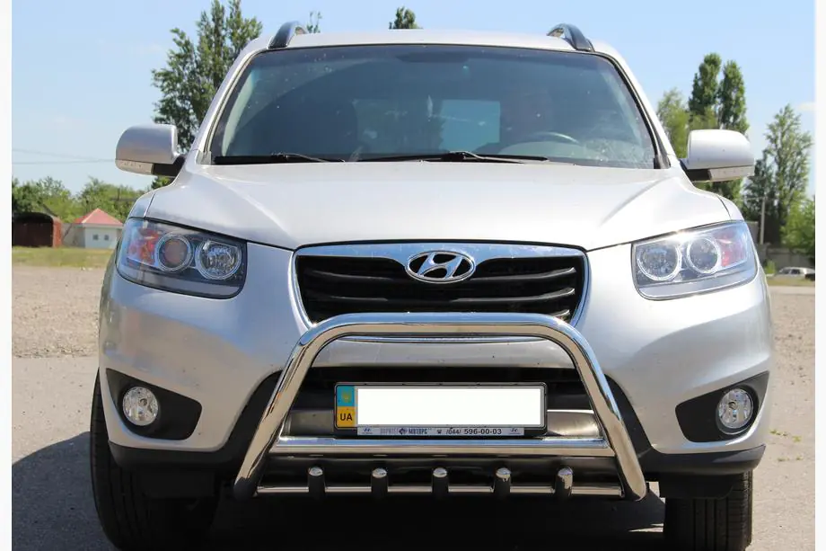 Hyundai Santa Fe 2 2006-2012 гг. Кенгурятник WT003 (нержавейка)