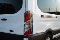 Ford Transit 2014- гг. Хром Накладки на Задние Фонари (2 шт, пластик) фото 1
