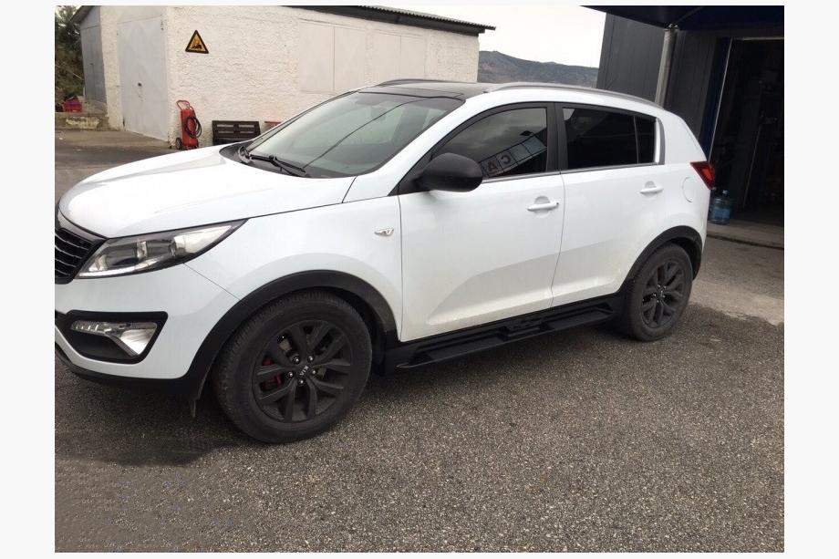 Kia Sportage 2010-2015 гг. Боковые Подножки Niken-Style S101 (2 шт., Алюминий) Фото 2