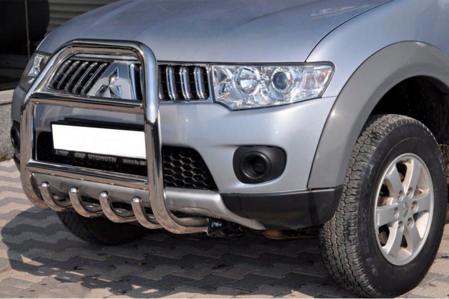 Mitsubishi L200 2006-2015 гг. Кенгурятник QT007 (нержавейка) Фото 2