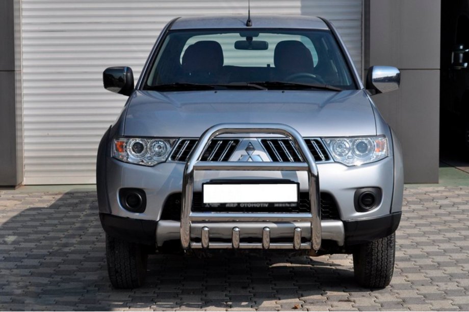 Mitsubishi L200 2006-2015 гг. Кенгурятник QT007 (нержавейка) Фото 3