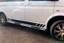 Volkswagen T5 Transporter 2003-2010 гг. Боковые трубы (2 шт., нержавейка) 70мм, Короткая База фото 7