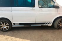 Volkswagen T5 Transporter 2003-2010 гг. Боковые трубы (2 шт., нержавейка) 60мм, Короткая База фото 9