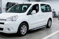 Peugeot Partner Tepee 2008-2018 гг. Боковые Подножки Sunrise (2 шт., Алюминий) фото 1