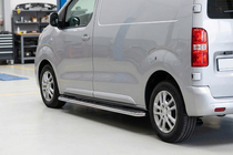 Fiat Scudo 2007-2015 гг. Боковые Подножки Maydos V1 (2 шт., Алюминий и Нержавейка) фото 1
